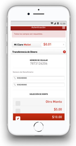 Transferencias a familiares y amigos afiliados a la Red de Claro. Transferencias a familiares y amigos afiliados a la Red de Claro.