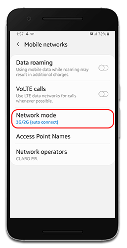 4. Presione Modo de Red | Click on Network mode 4. Presione Modo de Red | Click on Network mode