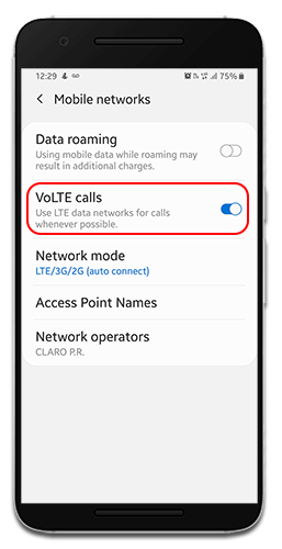 6. Activar la opción de VoLTE | Activate VoLTE calls 6. Activar la opción de VoLTE | Activate VoLTE calls